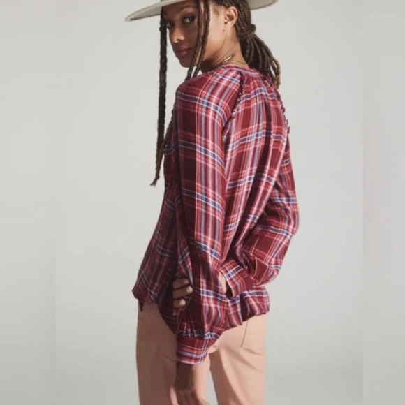 Pilcro Red Plaid Button-Down by Anthropologie - New Size XL - Picture 3 of 4